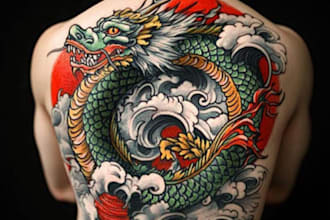 draw a original custom japanese tattoo design for you