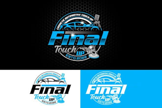 do automotive racing cars garage detailing logo design