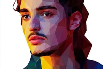 draw a low poly vector portrait or illustration