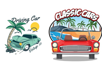 make colorful t shirt summer classic car logo