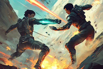 drawing a sci fi character illustration or sci fi character