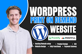 create wordpress woocommerce print on demand website store with seo optimization