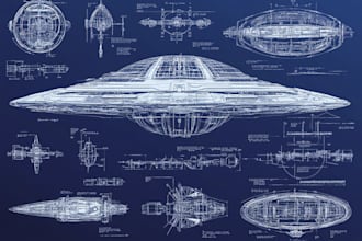 make concept art spaceship or vehicle design illustration