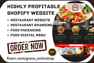 restaurant website food digital menu design food packaging restaurant branding