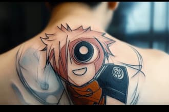 do a custom tattoo design in realist, cartoon or anime style