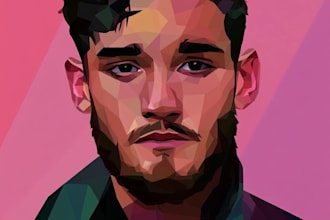 make low poly vector pop art illustration