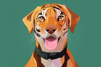 do you portrait low poly art vector