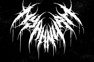 draw custom black, slam, brutal, grindcore death metal logo for your band brand