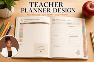 design a custom teacher planner or homeschool journal for KDP etsy