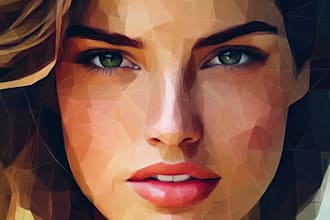 design mosaic and low poly or pop art illustration