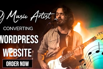 create wordpress music podcast website dj website band record label website