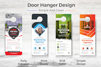 do eye catching door hanger design, flyer design, billboard or signboard design
