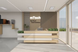 design a commercial space with space plan and 3d renders