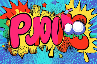 create pop art, comic or cartoon words or logo
