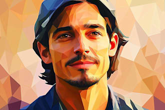 create a professional low poly portrait