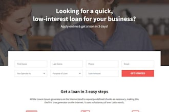 build mca website, business loan website, mca landing page business loan website