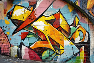 create graffiti pop art canvas designs and murals