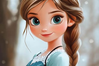 draw disney family couple cartoon portrait