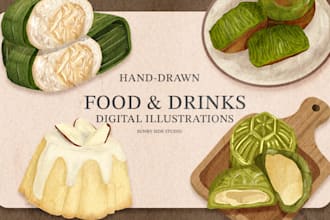 create food illustrations for you