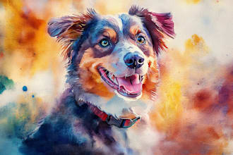 create a custom watercolor pet portrait or pet painting
