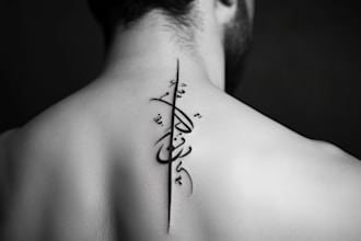 create arabic and persian minimal calligraphy tattoo