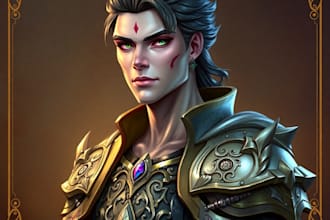 draw your fantasy or rpg character full body or portrait