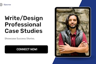 write and design a powerful case study in PDF format