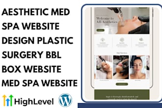 design medical spa website aesthetic clinic website healthcare ghl website
