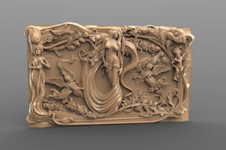 jpeg to stl depth map for cnc router and laser 3d relief medal wood engraving