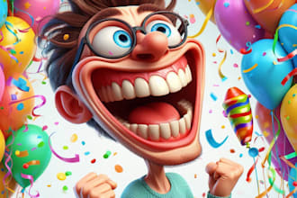 design and draw cartoon youtube banner or