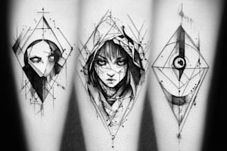 create unique custom geometric tattoo design