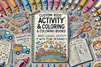 design high quality kids activity books, coloring book, and handwriting workbook