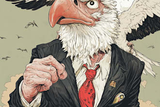 illustrate your political cartoon in unique style