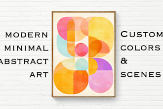 create modern minimal abstract art with your color scheme