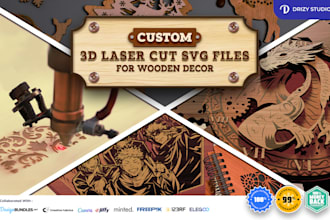 design custom 3d laser cut svg files for wooden decor