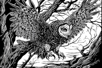 do linocut carving prints style illustration
