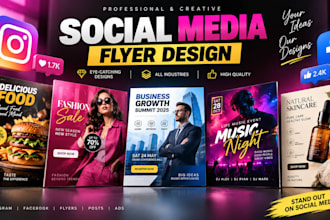 design an amazing instagram and facebook social media flyer in 24 hours