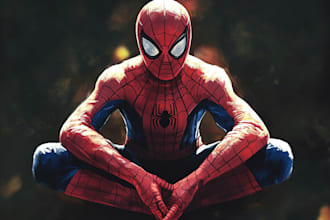 make marvel style cartoon, superhero realistic character