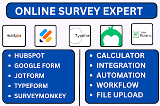 hubspot google form jotform typeform surveymonkey zoho survey questionpro forms