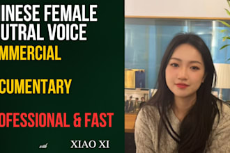 do professional chinese mandarin female voice over in 24h