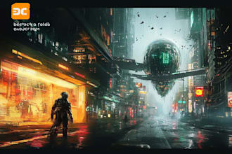 design cyberpunk landscape and cyberpunk environment art for you