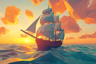 create any geometric low poly illustration within 24 hours