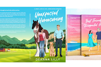 illustrate romance book cover, fiction book design for amazon kdp