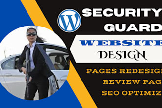 design private security guard website, body guard website and pages redesign