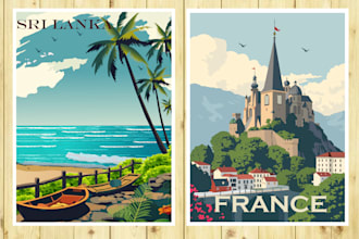 design a high quality vintage travel poster