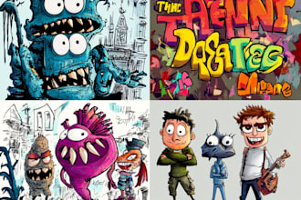 design doodle art illustration, cartoon character for any purpose
