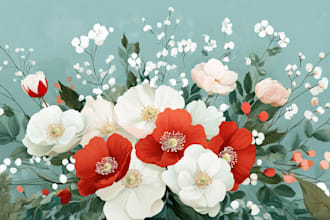 craft a beautiful botanical or floral illustration