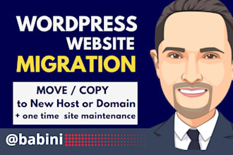 migrate wordpress website to a new host or domain, website migration