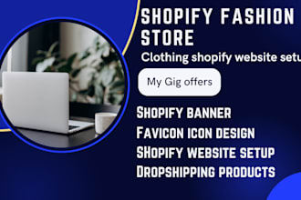 design shopify banner slider, favicon online store clothing and fashion website