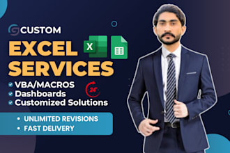 create custom excel spreadsheets, macros, google sheets solutions and dashboards